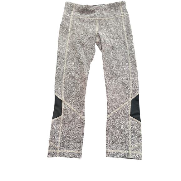 Lululemon Pace Rival Run Crop Sea Spray Alpine White Dark Chrome Black Size 4 - Picture 1 of 5